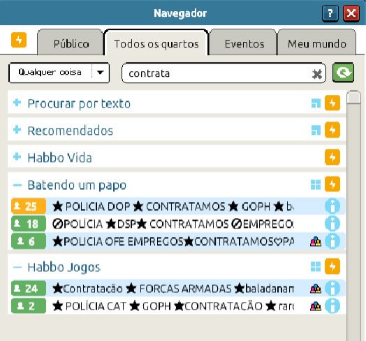 Buscando emprego no Habbo
