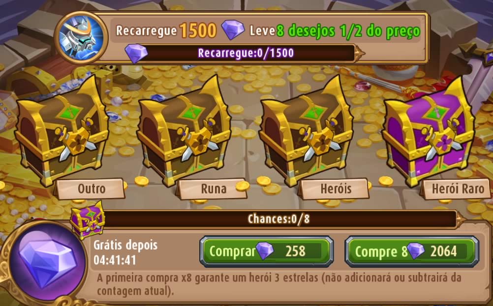 Desejo de diamante em Magic Rush - como gastar diamantes