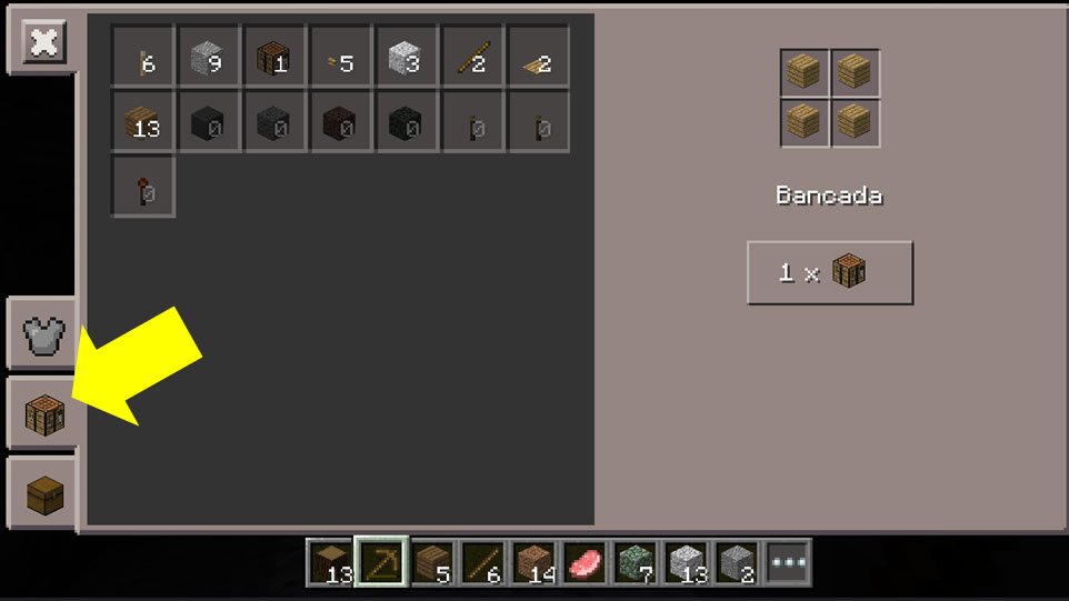 Criando bancada de trabalho em Minecraft PE