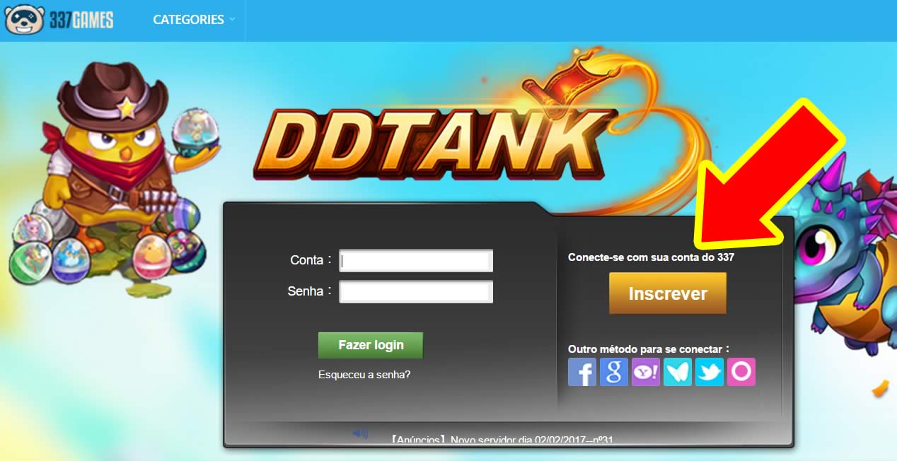 Como criar conta do DDTank oficial