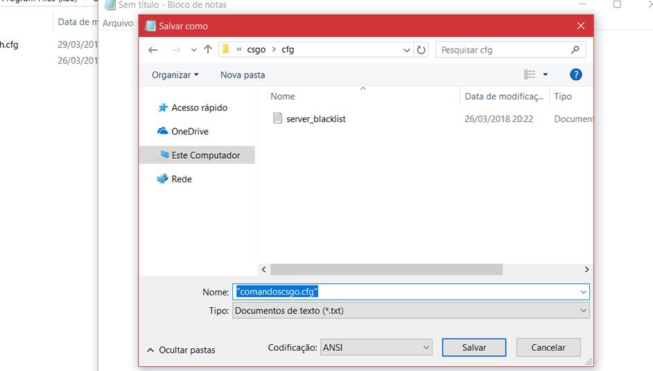 Como criar arquivo cfg do cs go