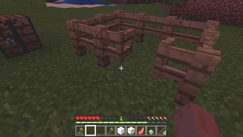 Pequena cerca com portão em Minecraft
