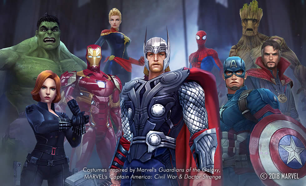 Os vingadores em Future Fight