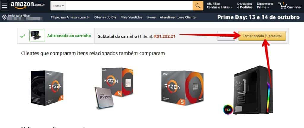 amazon é confiável - clique em fechar pedido