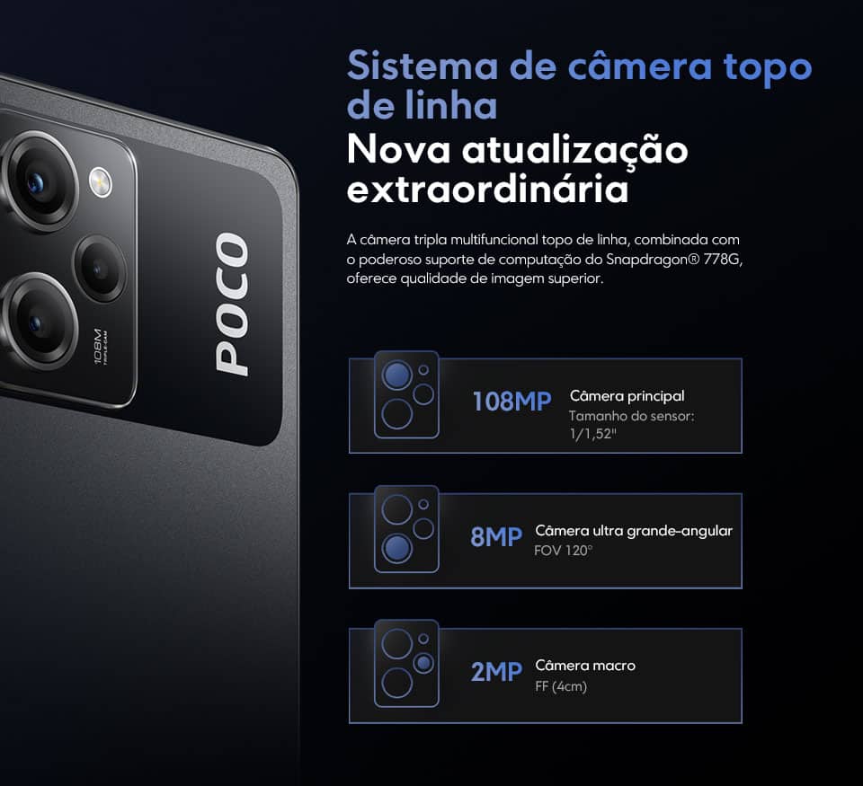 Câmeras POCO X5 Pro 5G