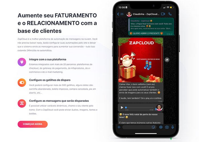 zapcloud whatsapp envio em massa