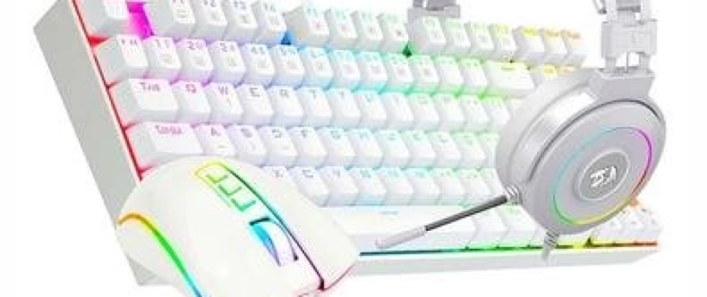 Kit Gamer Redragon Rgb, Headset Lamia 2, Drivers 40mm + Teclado Kumara, Switch Outemu Brown, Abnt2 + Mouse Cobra, 12400 Dpi, Branco – S125w